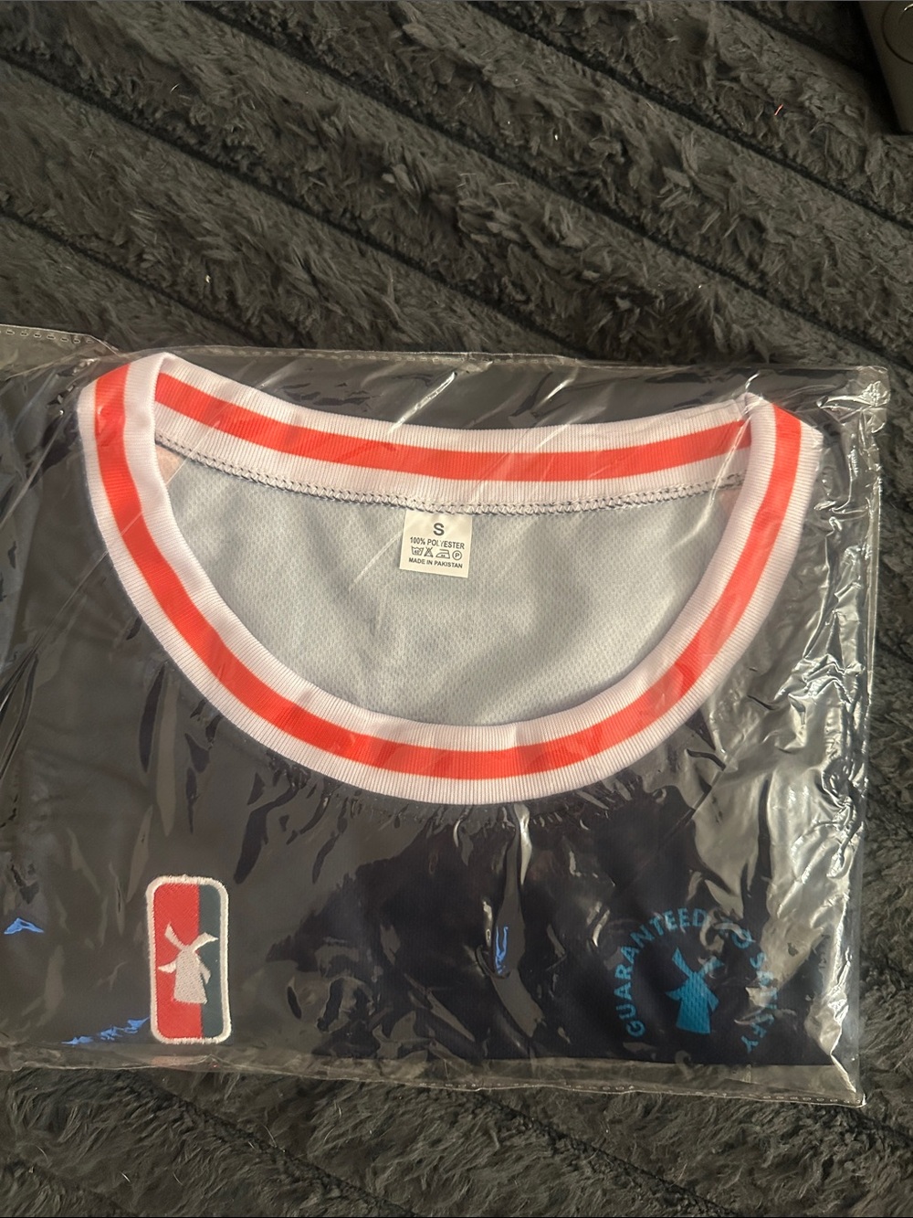 Dutch Bros Navy Jersey with White and Red Trim